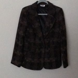 Linea Louis Dell Olio Blazer Jacket Brown Plaid M
